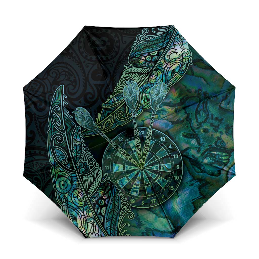 New Zealand Dart Umbrella Maori Fern With Paua Shell - Polynesian Pride
