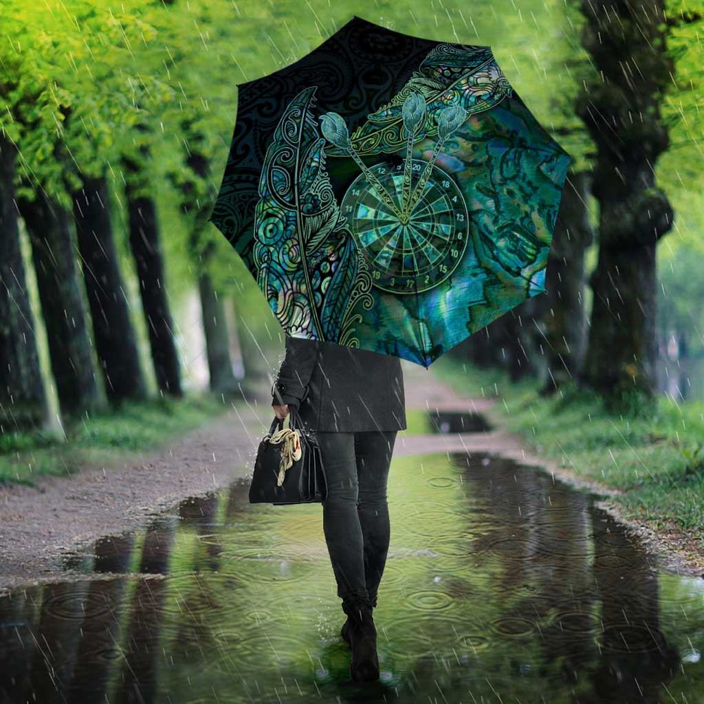 New Zealand Dart Umbrella Maori Fern With Paua Shell - Polynesian Pride