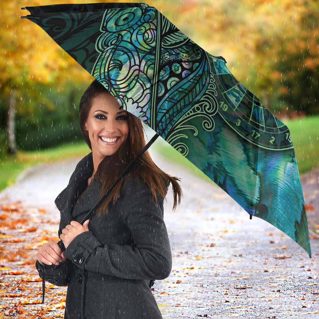 New Zealand Dart Umbrella Maori Fern With Paua Shell - Polynesian Pride