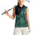 Personalised New Zealand Dart Women Sleeveless Polo Shirt Maori Fern With Paua Shell - Polynesian Pride