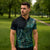 Personalised New Zealand Dart Zipper Polo Shirt Maori Fern With Paua Shell - Polynesian Pride