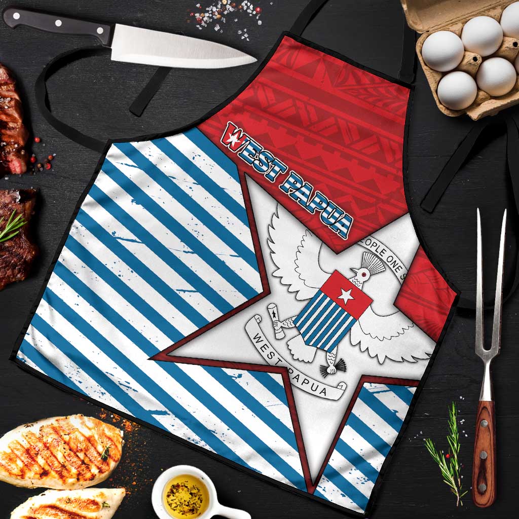 West Papua Morning Star Apron One People One Soul DT05 Red - Polynesian Pride
