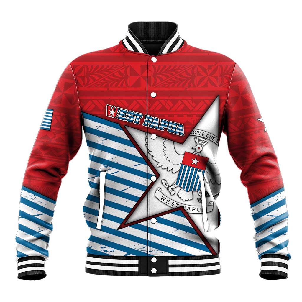 West Papua Morning Star Baseball Jacket One People One Soul - Polynesian Pride