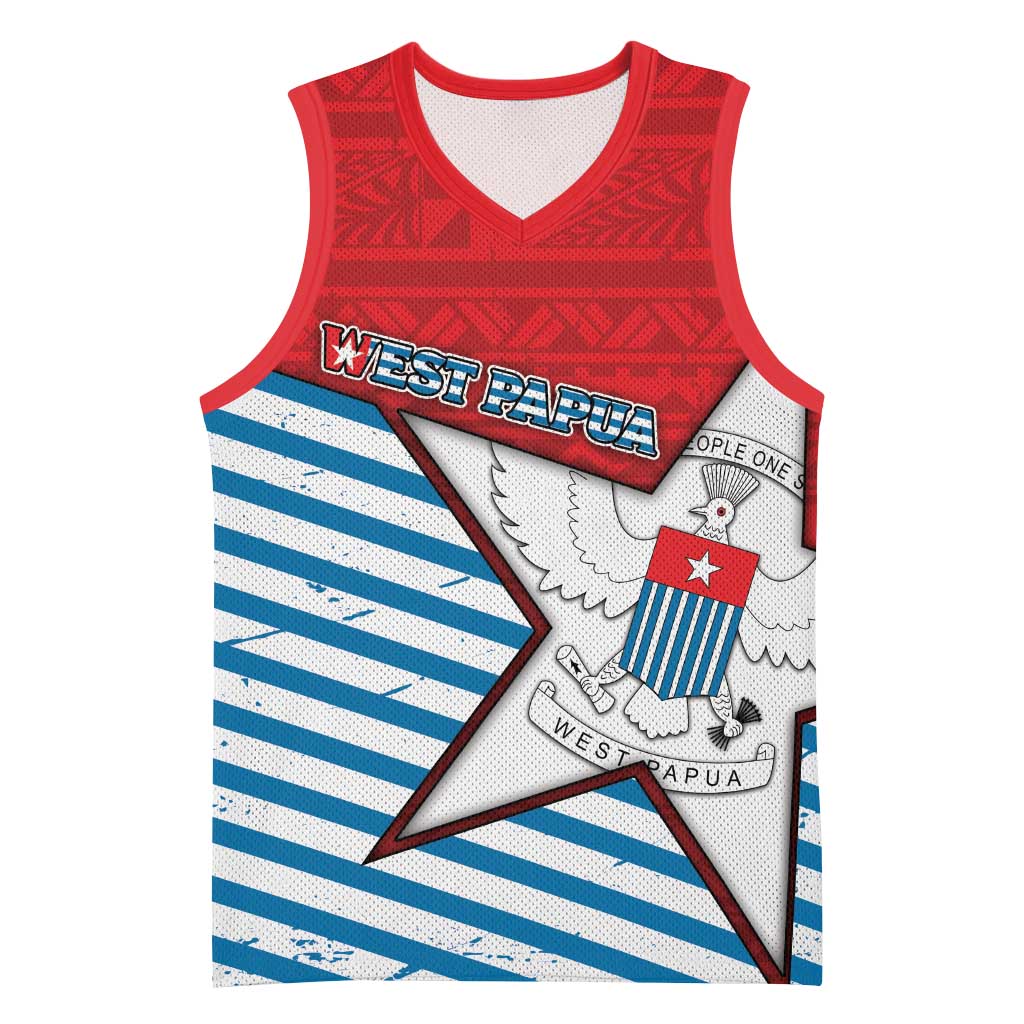 West Papua Morning Star Basketball Jersey One People One Soul DT05 Unisex Red - Polynesian Pride
