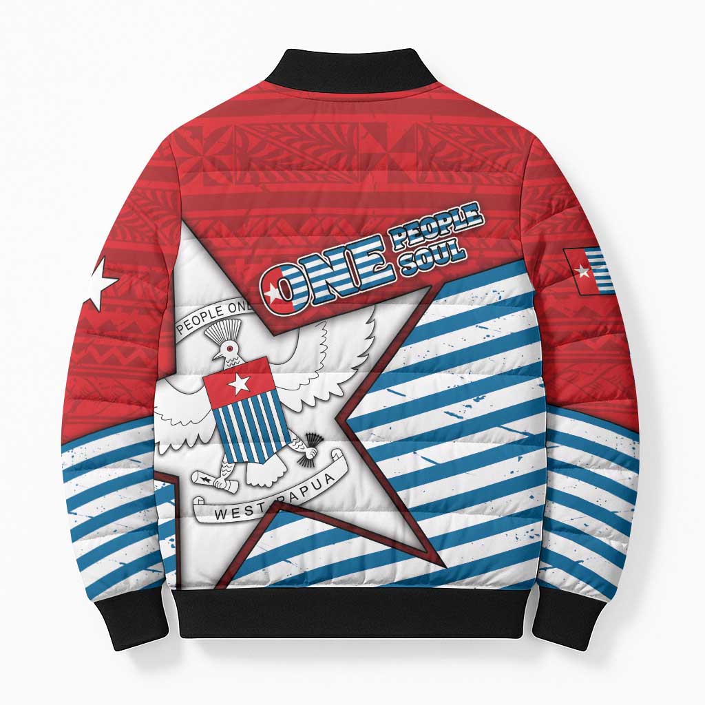 West Papua Morning Star Bomber Puffer Jacket One People One Soul DT05 - Polynesian Pride