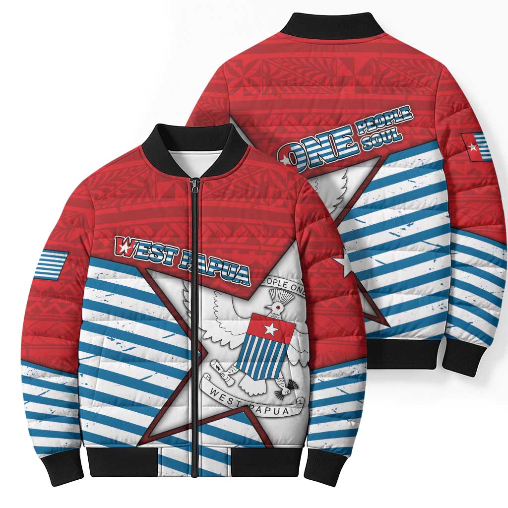 West Papua Morning Star Bomber Puffer Jacket One People One Soul DT05 - Polynesian Pride