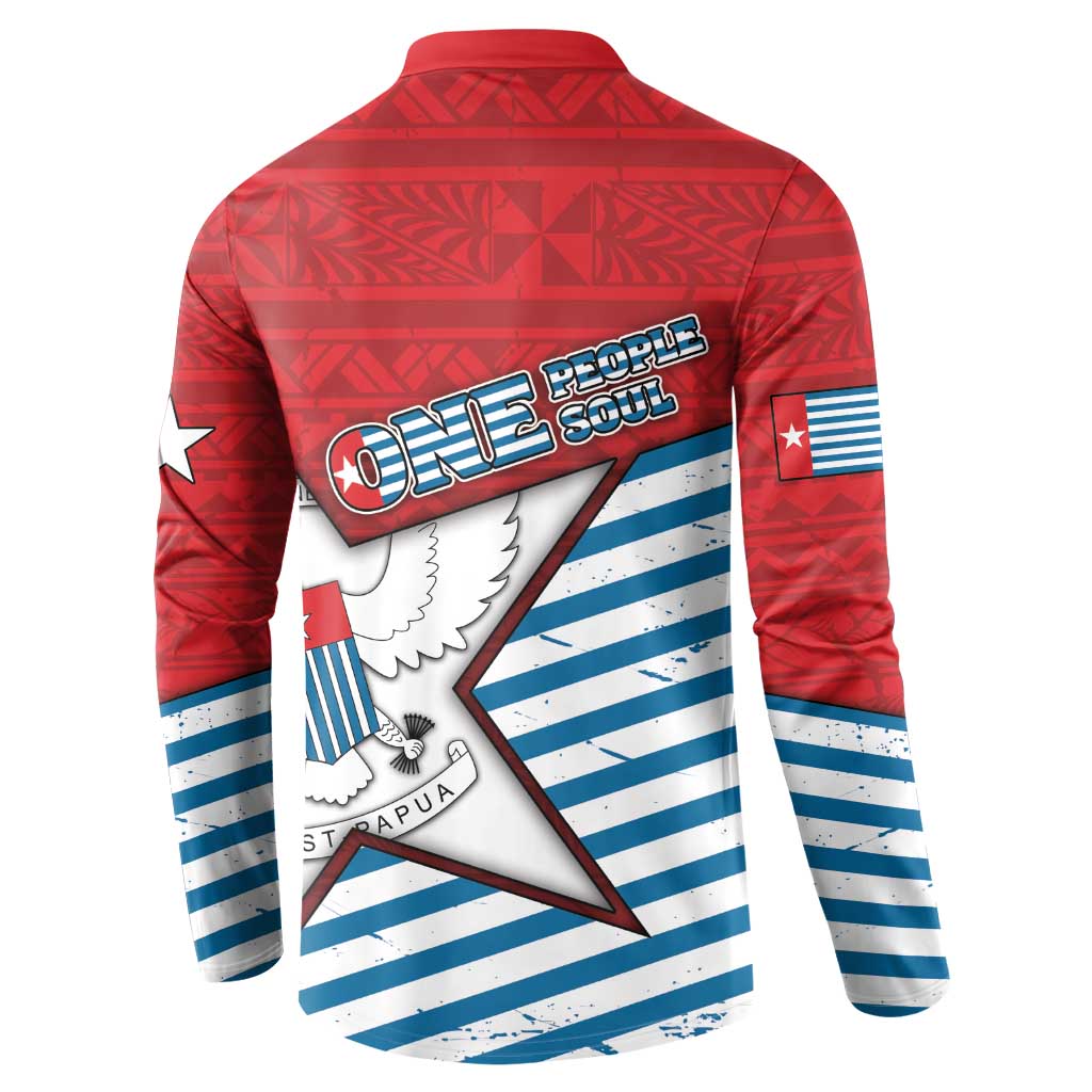 West Papua Morning Star Button Sweatshirt One People One Soul DT05 - Polynesian Pride