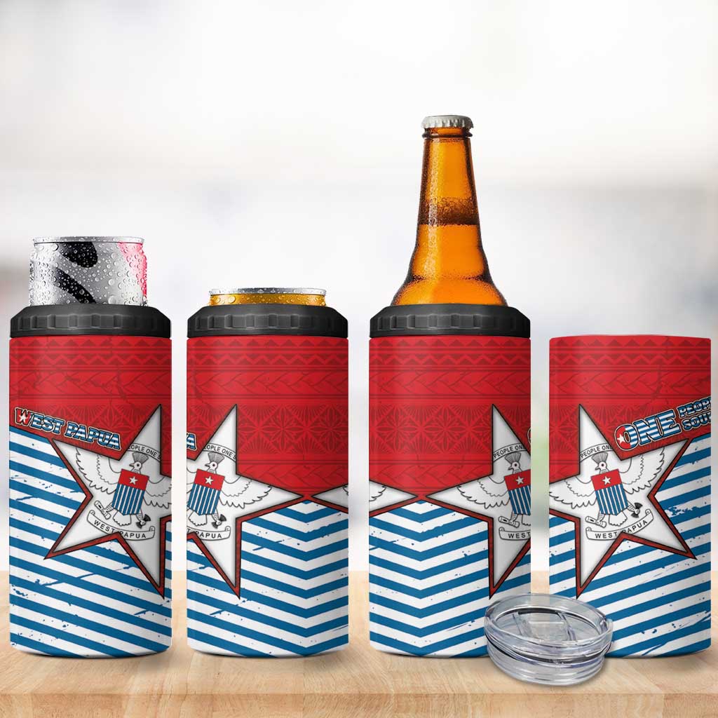 West Papua Morning Star 4 in 1 Can Cooler Tumbler One People One Soul DT05 - Polynesian Pride