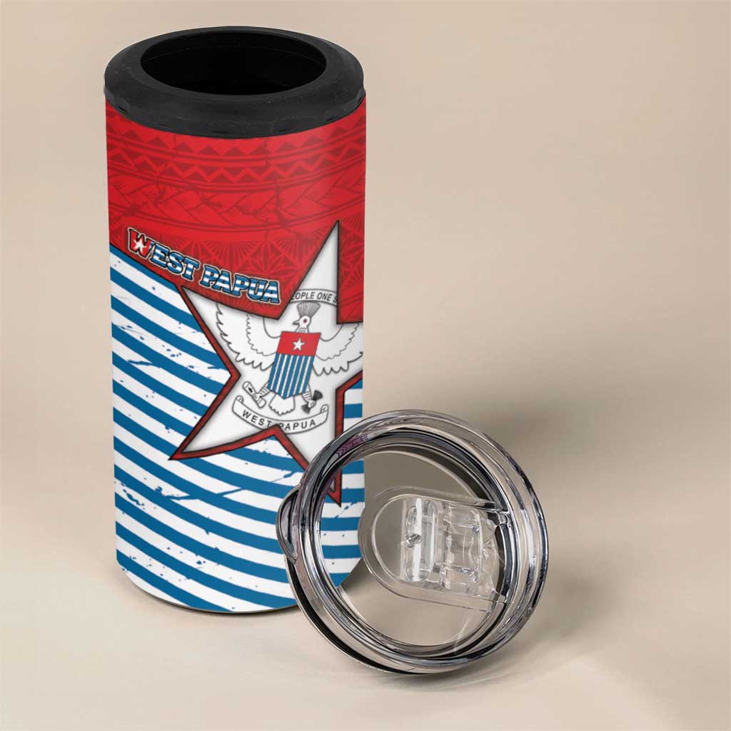 West Papua Morning Star 4 in 1 Can Cooler Tumbler One People One Soul DT05 - Polynesian Pride