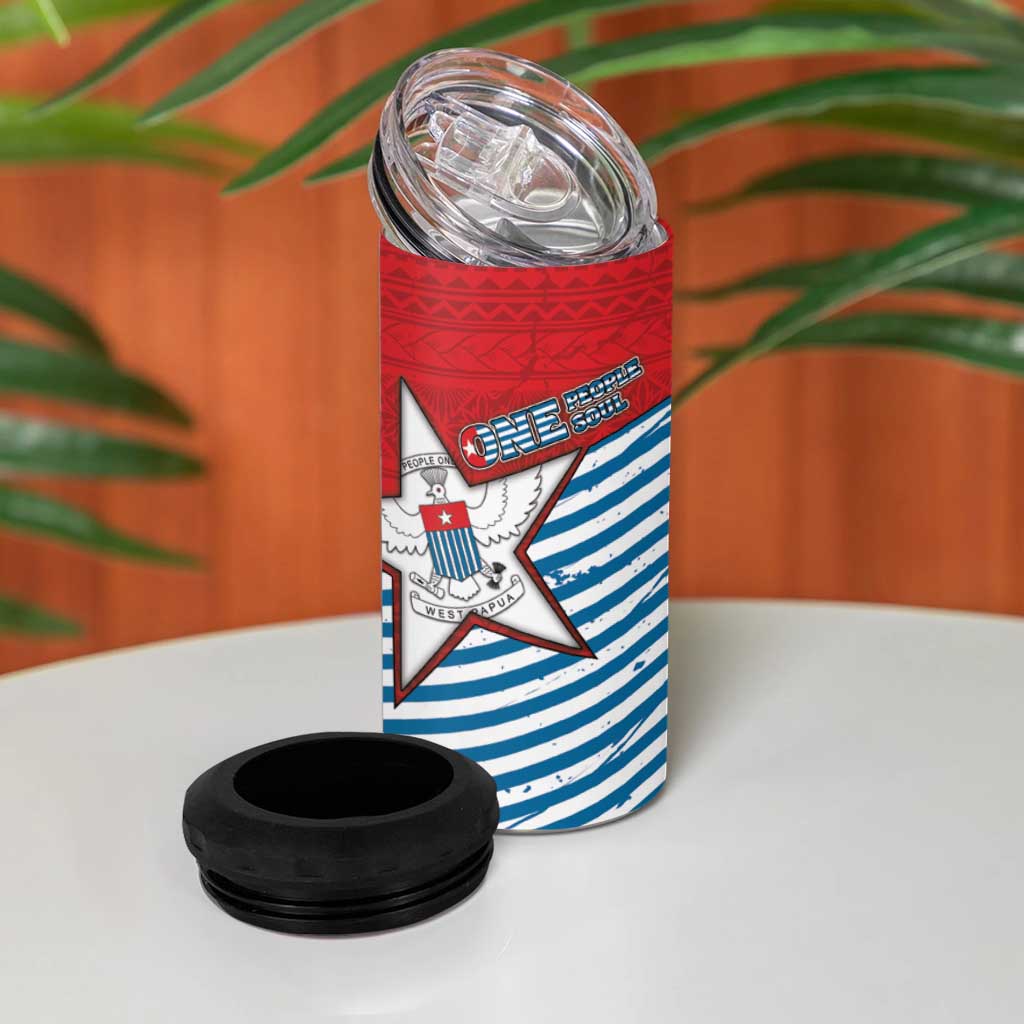West Papua Morning Star 4 in 1 Can Cooler Tumbler One People One Soul DT05 - Polynesian Pride
