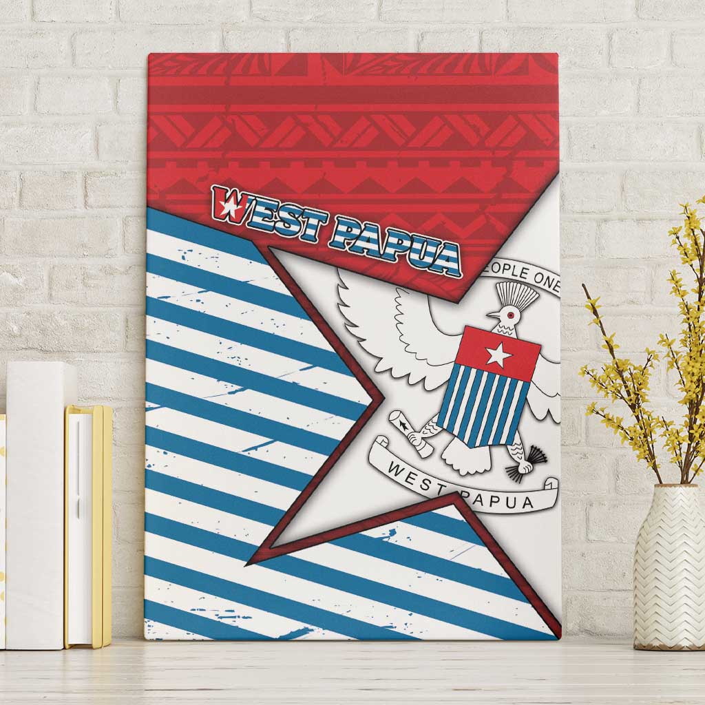West Papua Morning Star Canvas Wall Art One People One Soul DT05 Without Frame Red - Polynesian Pride