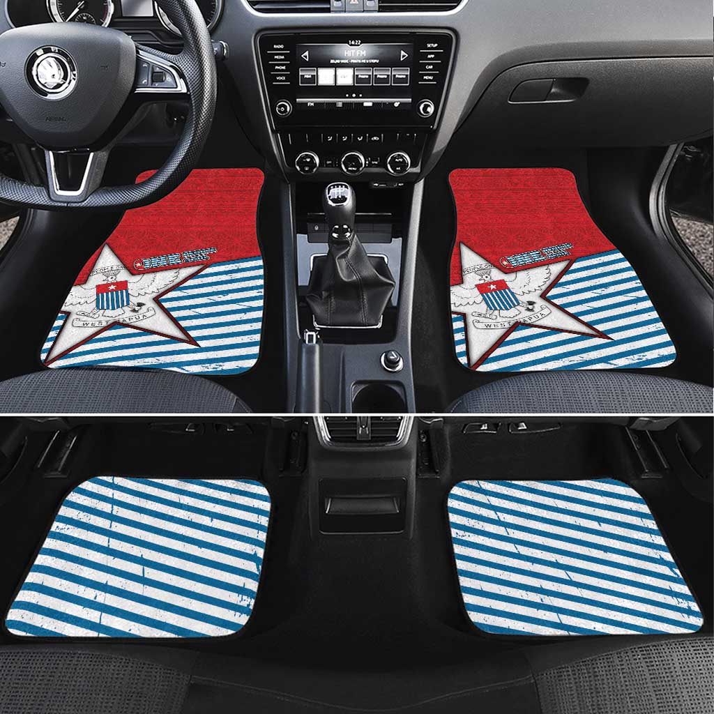 West Papua Morning Star Car Mats One People One Soul DT05 Set 4pcs Red - Polynesian Pride