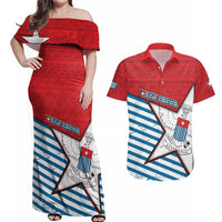 West Papua Morning Star Couples Matching Off Shoulder Maxi Dress and Hawaiian Shirt One People One Soul - Polynesian Pride