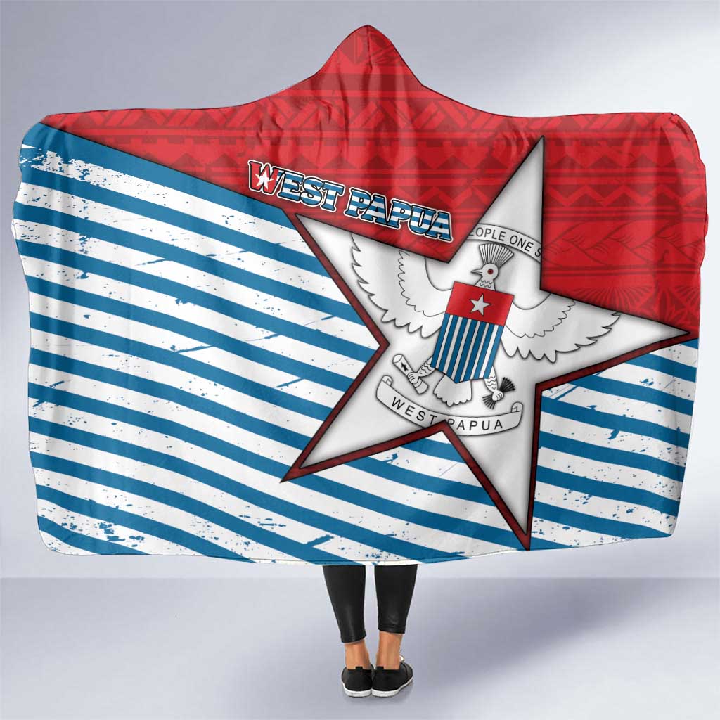 West Papua Morning Star Hooded Blanket One People One Soul - Polynesian Pride