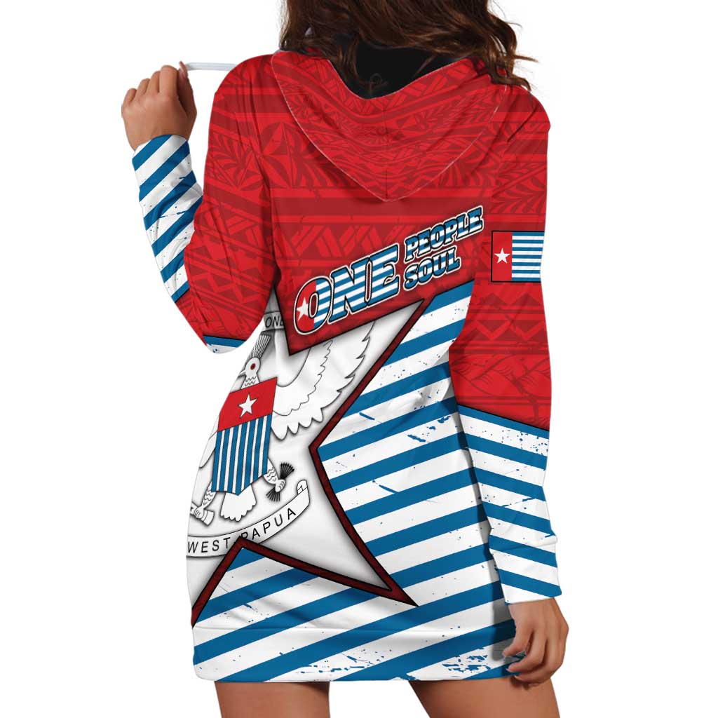 West Papua Morning Star Hoodie Dress One People One Soul - Polynesian Pride