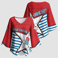 West Papua Morning Star Kimono Sleeve Blouse One People One Soul DT05 - Polynesian Pride