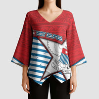 West Papua Morning Star Kimono Sleeve Blouse One People One Soul DT05 - Polynesian Pride