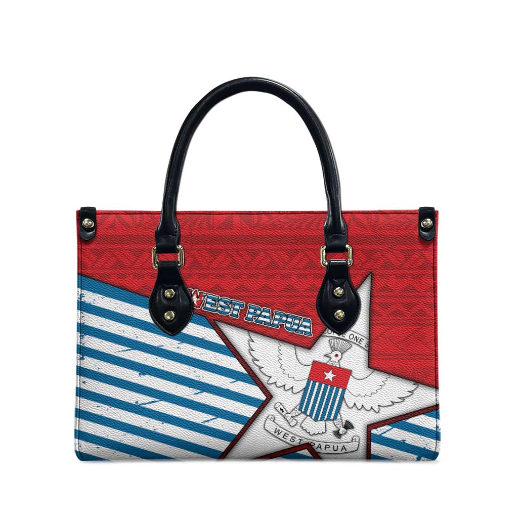 West Papua Morning Star Leather Bag One People One Soul - Polynesian Pride