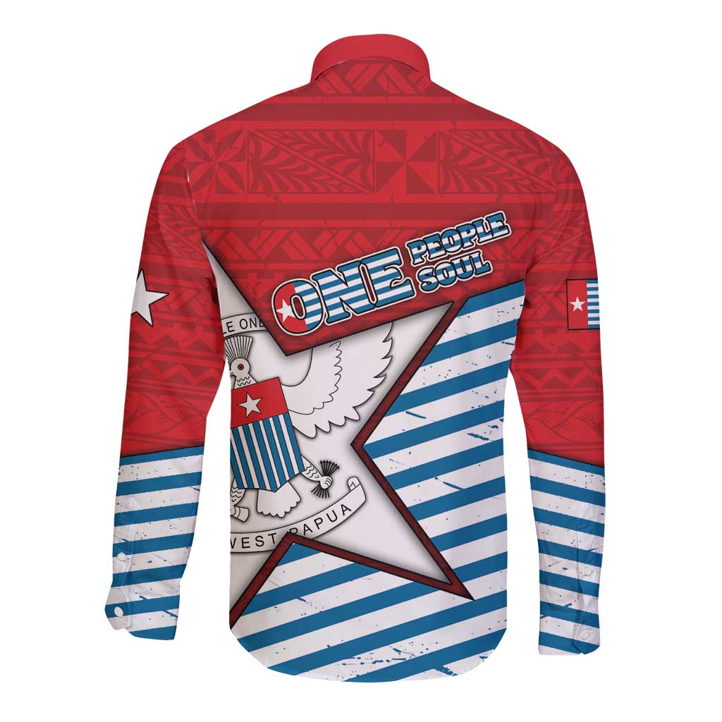 West Papua Morning Star Long Sleeve Button Shirt One People One Soul DT05 - Polynesian Pride