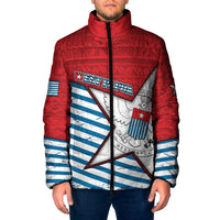 West Papua Morning Star Padded Jacket One People One Soul DT05 Men Red - Polynesian Pride