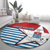 West Papua Morning Star Round Carpet One People One Soul - Polynesian Pride