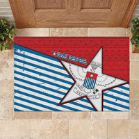 West Papua Morning Star Rubber Doormat One People One Soul DT05 Red - Polynesian Pride
