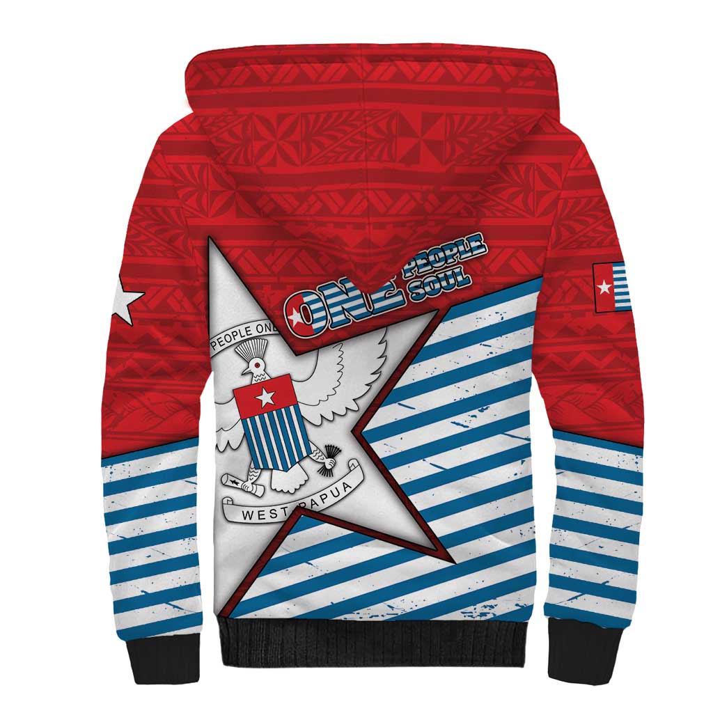 West Papua Morning Star Sherpa Hoodie One People One Soul DT05 - Polynesian Pride