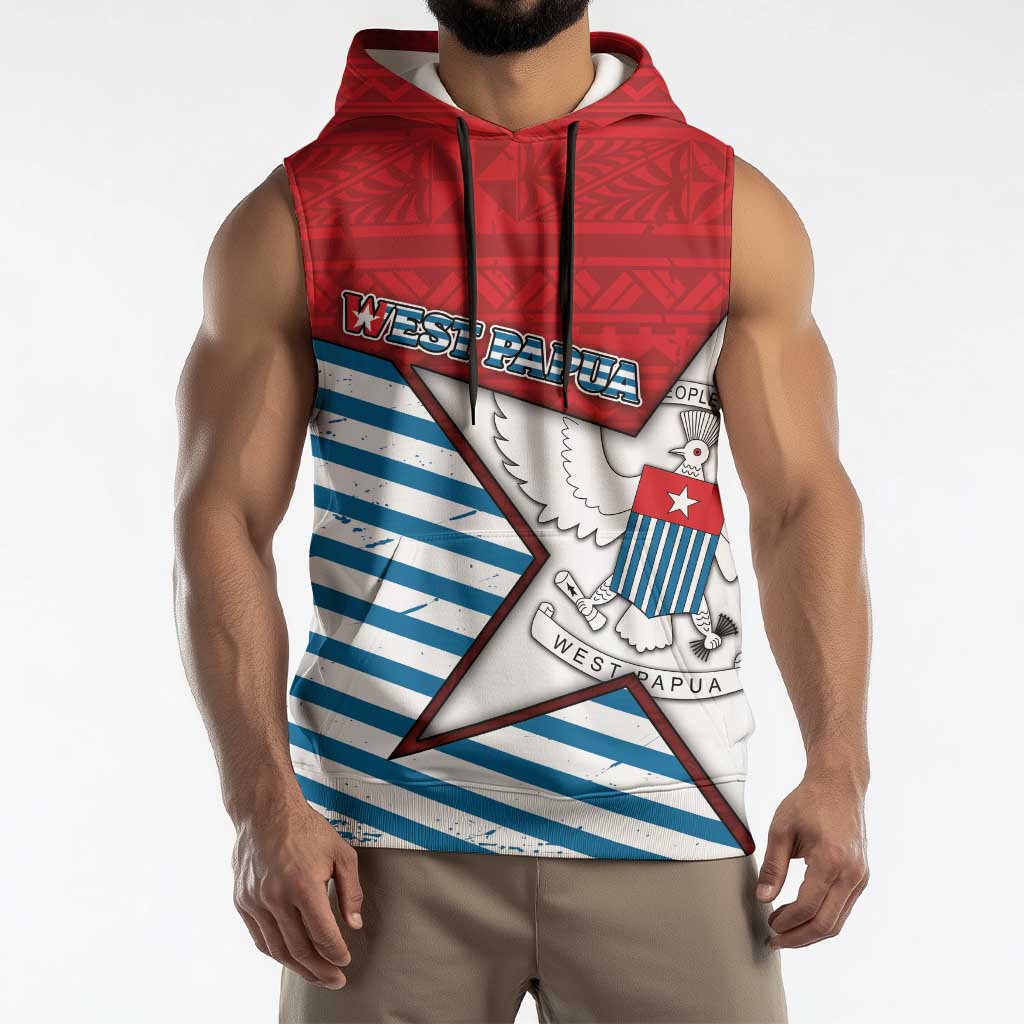 West Papua Morning Star Sleeveless Hoodie One People One Soul DT05 - Polynesian Pride