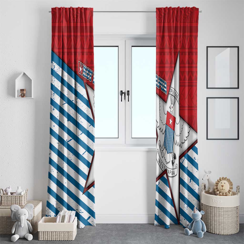 West Papua Morning Star Window Curtain One People One Soul - Polynesian Pride