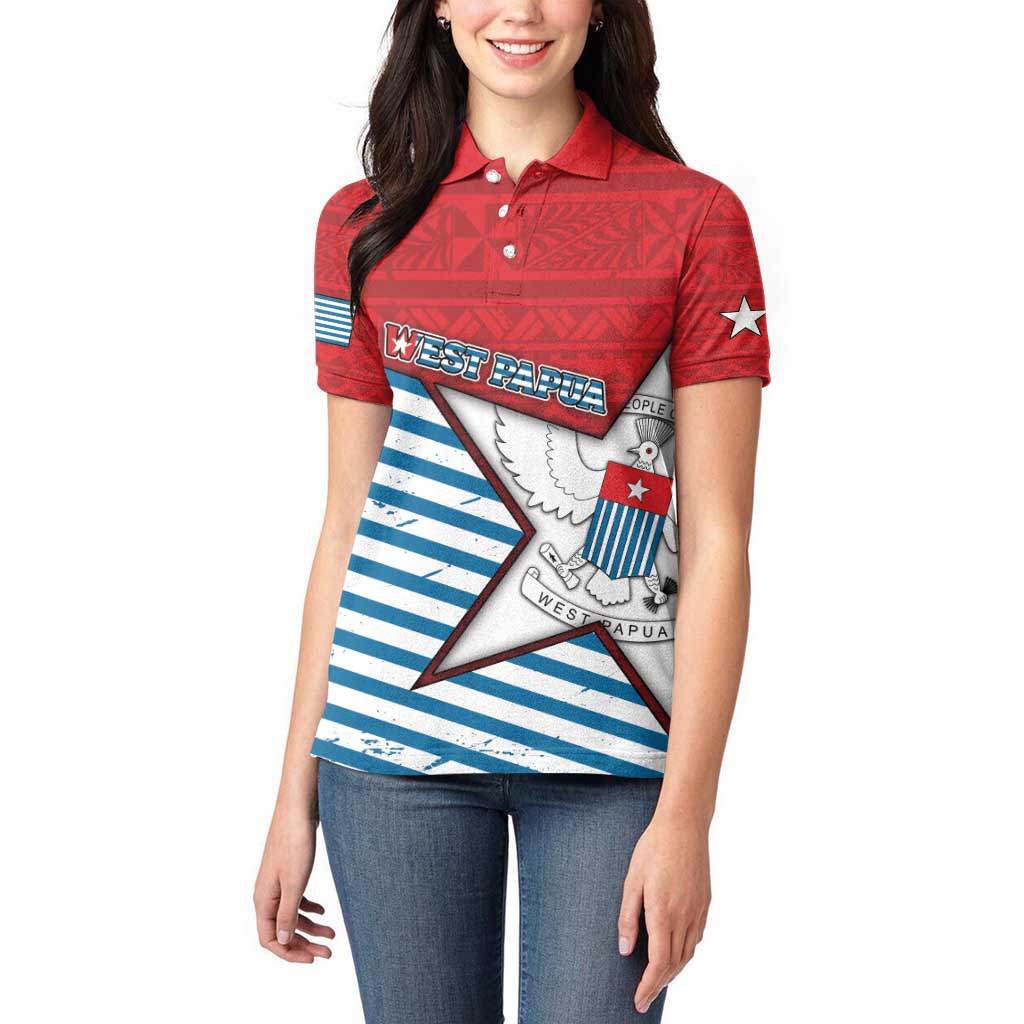 West Papua Morning Star Women Polo Shirt One People One Soul - Polynesian Pride