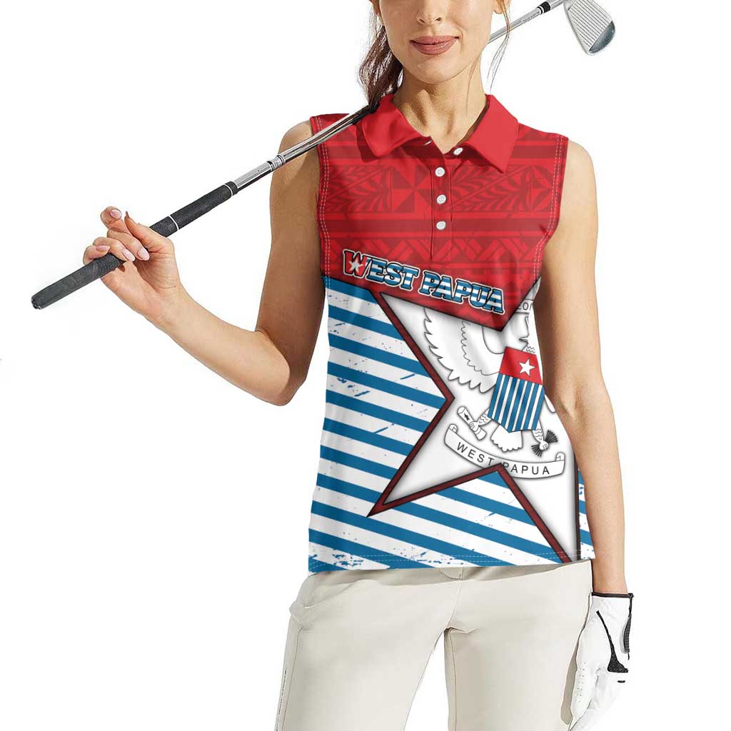 West Papua Morning Star Women Sleeveless Polo Shirt One People One Soul DT05 - Polynesian Pride