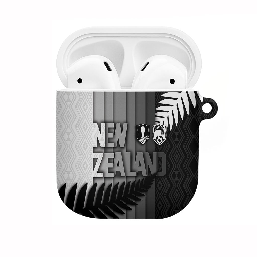 New Zealand Football AirPods Case Silver Fern Maori Pattern Monochrome DT05 White - Polynesian Pride