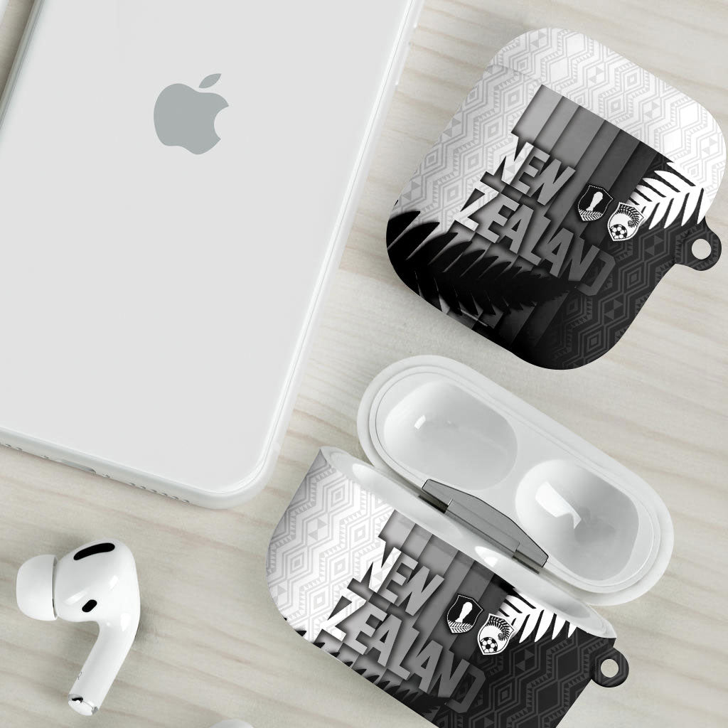New Zealand Football AirPods Case Silver Fern Maori Pattern Monochrome DT05 - Polynesian Pride