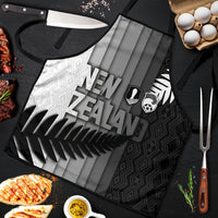New Zealand Football Apron Silver Fern Maori Pattern Monochrome DT05 White - Polynesian Pride