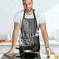 New Zealand Football Apron Silver Fern Maori Pattern Monochrome DT05 - Polynesian Pride