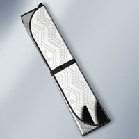 New Zealand Football Auto Sun Shade Silver Fern Maori Pattern Monochrome DT05 - Polynesian Pride
