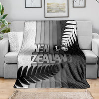 New Zealand Football Blanket Silver Fern Maori Pattern Monochrome DT05 - Polynesian Pride