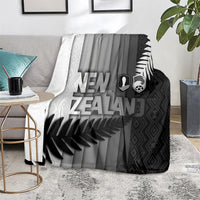 New Zealand Football Blanket Silver Fern Maori Pattern Monochrome DT05 - Polynesian Pride