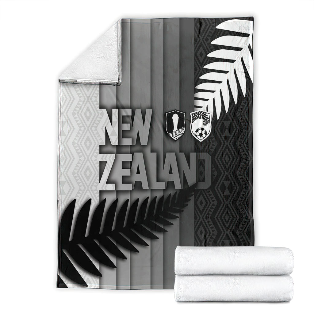 New Zealand Football Blanket Silver Fern Maori Pattern Monochrome DT05 - Polynesian Pride