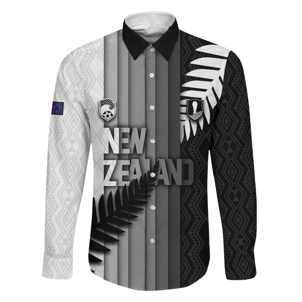 Custom New Zealand Football Family Matching Puletasi and Hawaiian Shirt Silver Fern Maori Pattern Monochrome