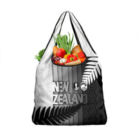New Zealand Football Grocery Bag Silver Fern Maori Pattern Monochrome