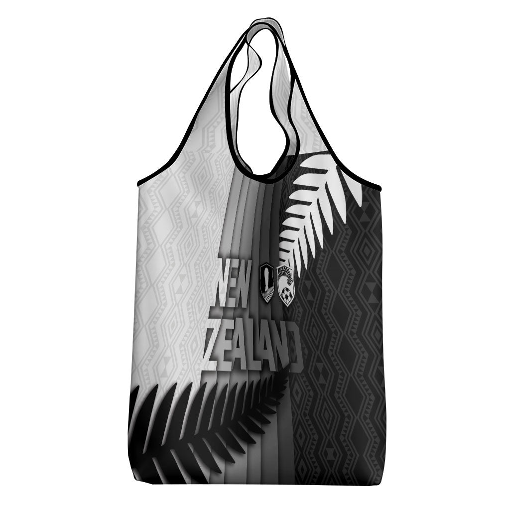 New Zealand Football Grocery Bag Silver Fern Maori Pattern Monochrome
