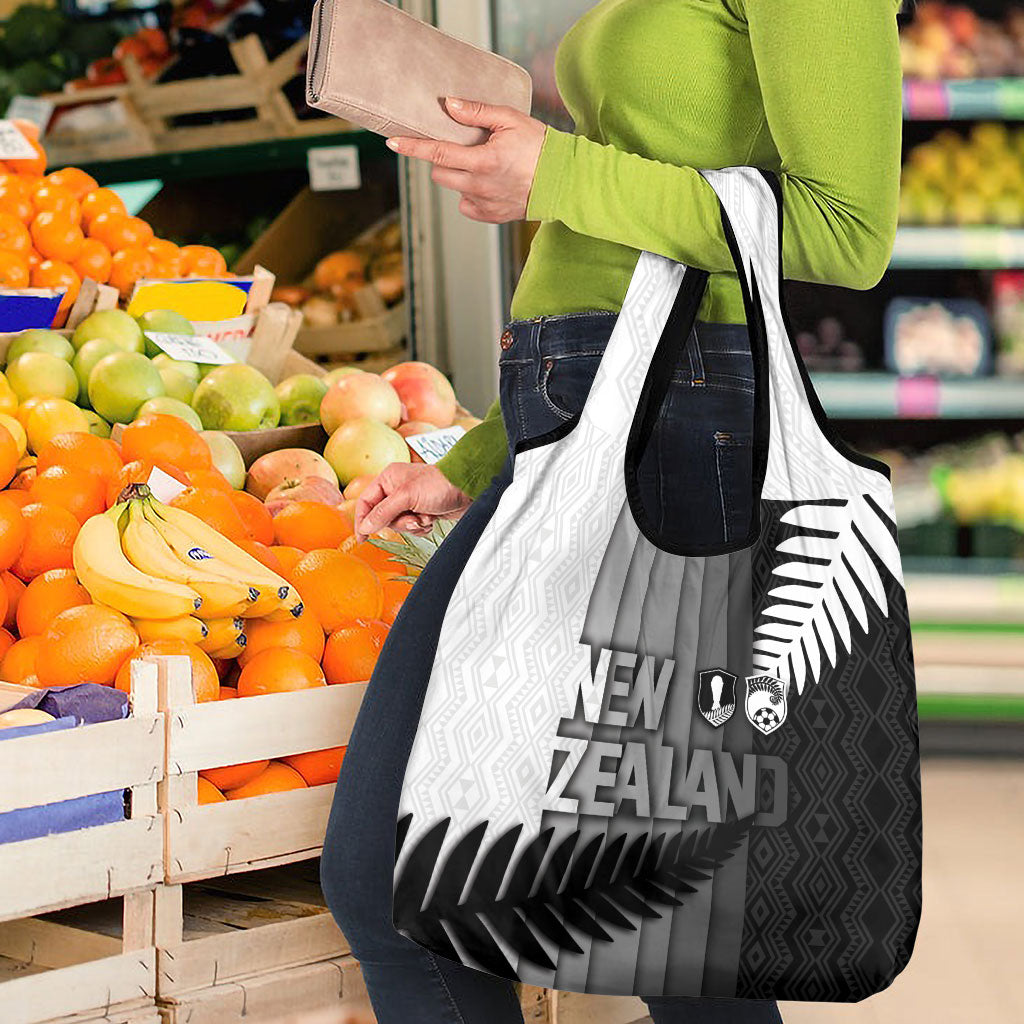 New Zealand Football Grocery Bag Silver Fern Maori Pattern Monochrome