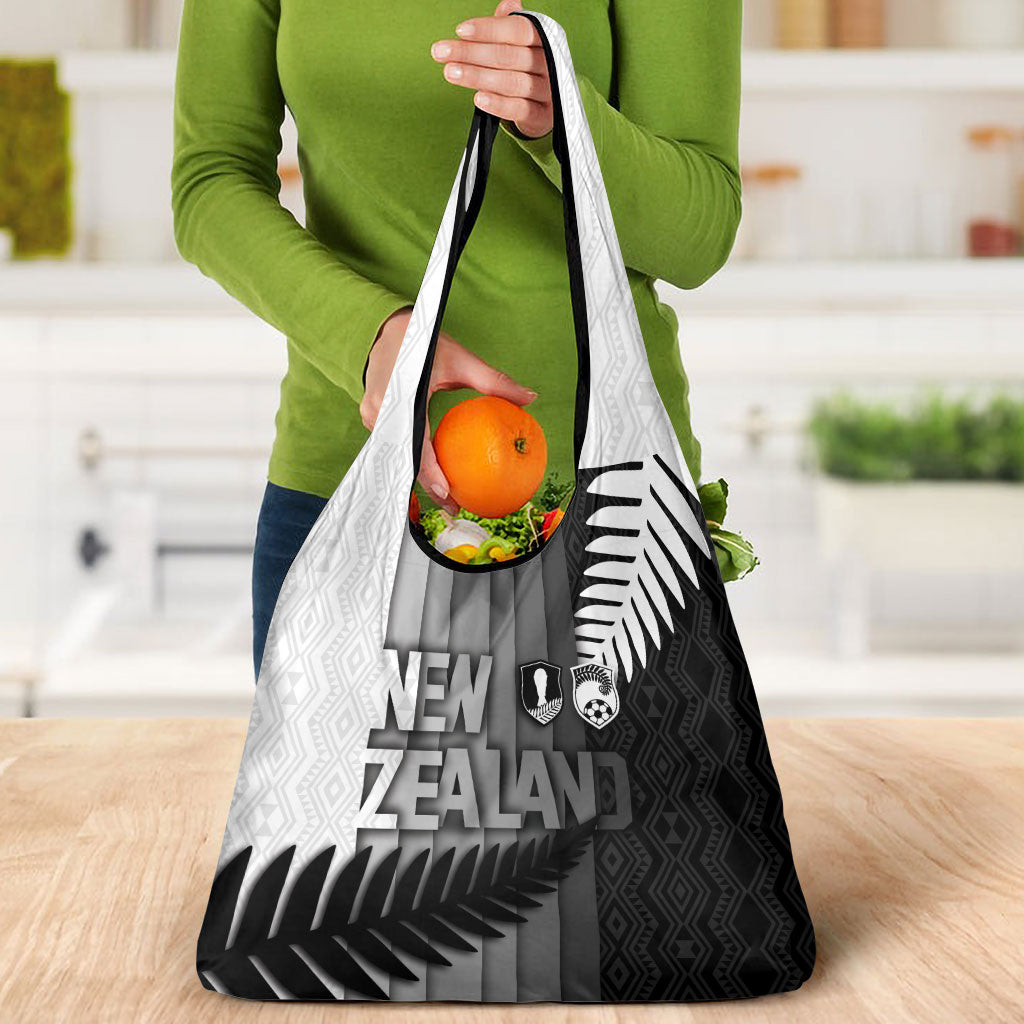 New Zealand Football Grocery Bag Silver Fern Maori Pattern Monochrome
