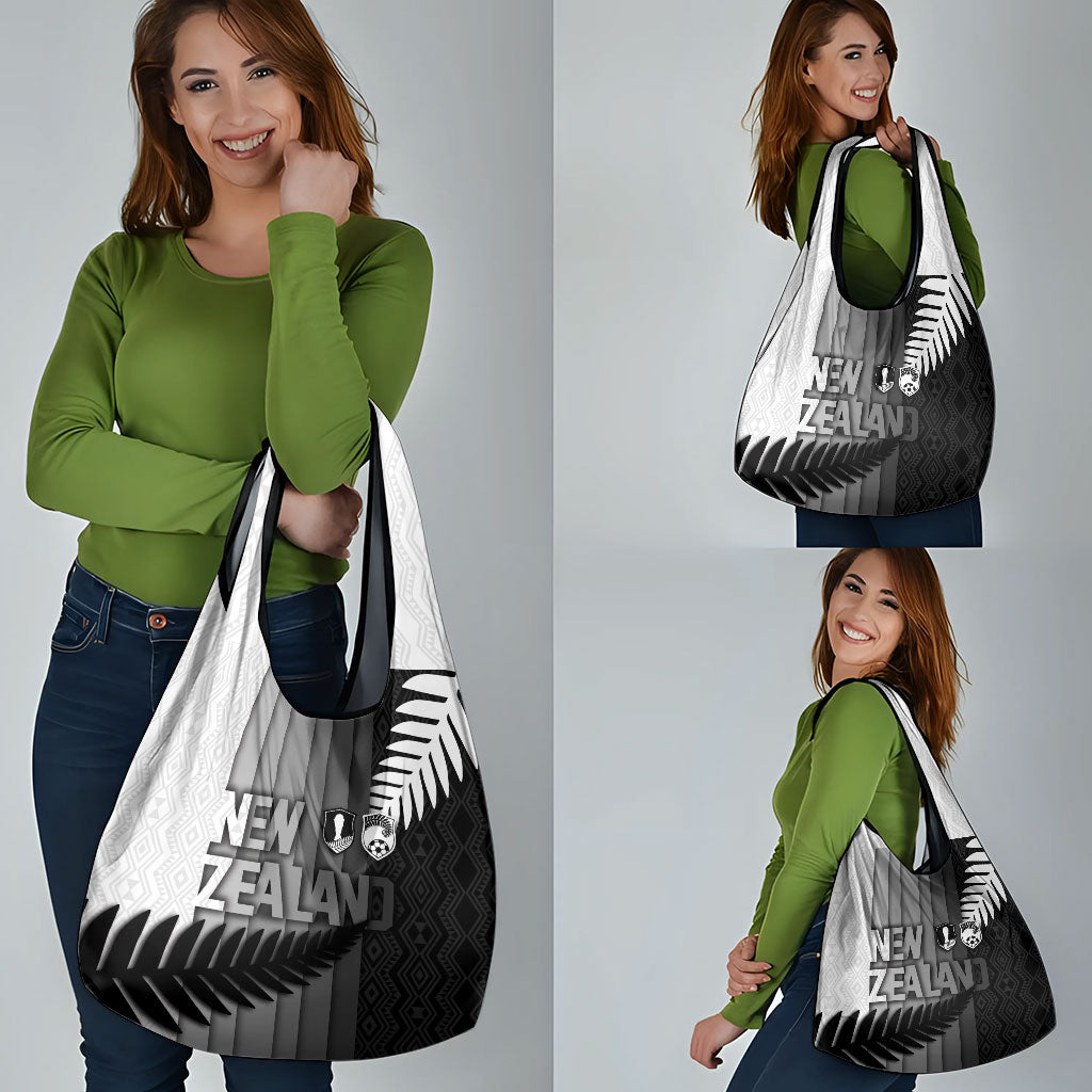 New Zealand Football Grocery Bag Silver Fern Maori Pattern Monochrome