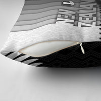 New Zealand Football Pillow Cover Silver Fern Maori Pattern Monochrome DT05 - Polynesian Pride