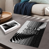 New Zealand Football Puzzle Silver Fern Maori Pattern Monochrome DT05 - Polynesian Pride