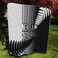 New Zealand Football Quilt Silver Fern Maori Pattern Monochrome DT05 - Polynesian Pride