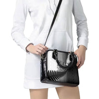 New Zealand Football Shoulder Handbag Silver Fern Maori Pattern Monochrome DT05 - Polynesian Pride