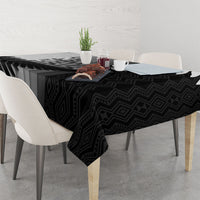 New Zealand Football Tablecloth Silver Fern Maori Pattern Monochrome DT05 - Polynesian Pride